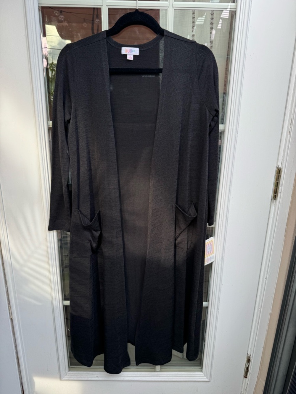 X😻LuLaRoe Sarah Black Long Open Front Cardigan